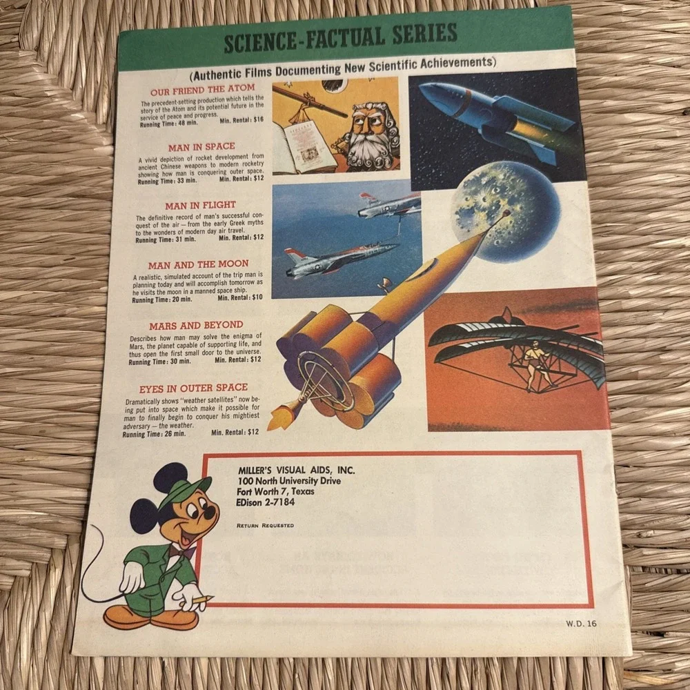 Vintage 1963-64 Walt Disney 16mm Films Catalog Mickey Mouse Reference Film Book